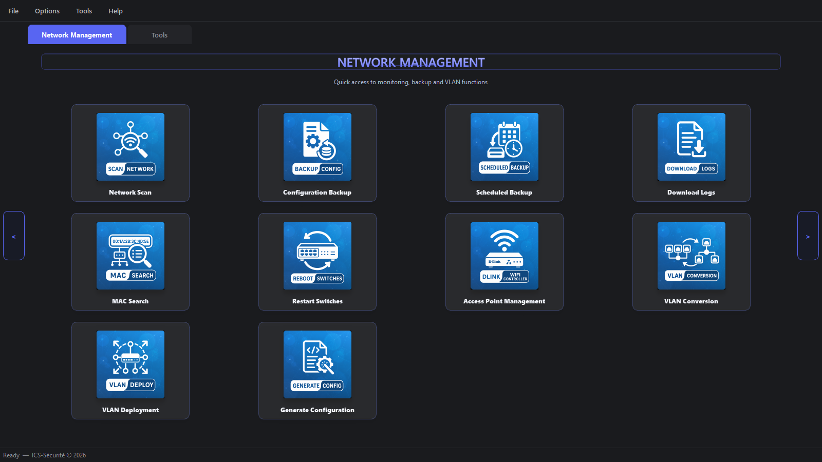 ICS NetOps Enterprise Network Management dashboard
